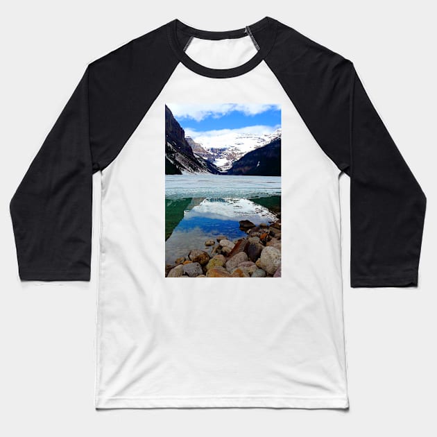 Lake Louise Victoria Glacier Alberta Canada Baseball T-Shirt by AndyEvansPhotos